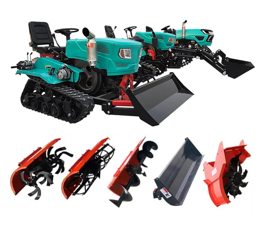 5 In 1 Machine Widely Used Agricultural Machinery Small Rice Farming Equipment Mini Crawler Tractor With Excavator