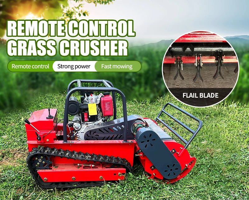 Electric Remote Control Flail Mower DIY Grade Lawn Mower with Engine Motor