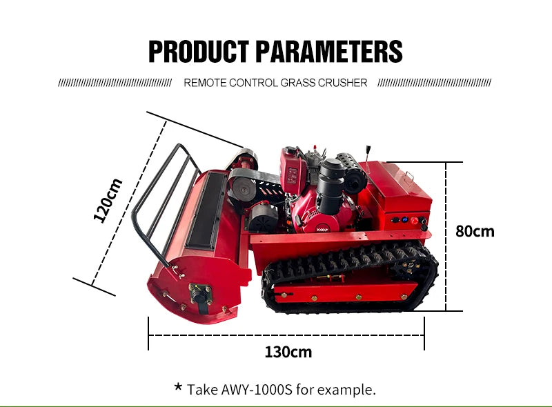 Electric Remote Control Flail Mower DIY Grade Lawn Mower with Engine Motor