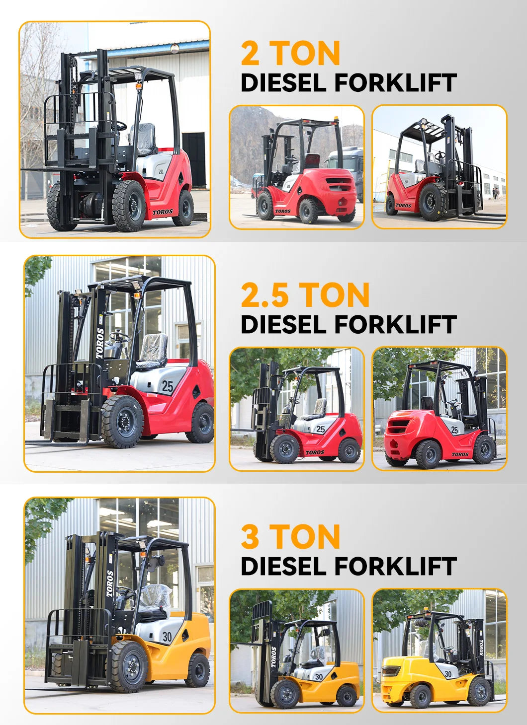 Forklift diesel 2.5 ton traction 4x4 forklift Diesel 3 ton 3.5 ton diesel