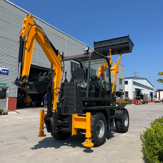 Backhoe Loader Free shipping 4X4 Agricultural tractor Front Loader Mini Excavator Mini Loader Digger Kubota Engine